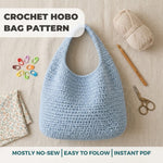 Crochet Slouehy Hobo Bag- Includes 3 Sizes Small, Medium & Large